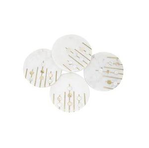 White Round Shape Stone Marble Coasters Home Decoration & Durable <b>Table</b> <b>Placemats</b> Mats & Pads - Product Image 5