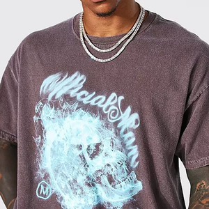 2026 fabrication en usine Logo personnalisé T-shirt tendance en coton épais pour hommes avec manches pour hommes T-shirt bouffant pour hommes - Product Image 2