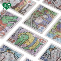 Jeu de cartes à jouer en plastique transparent avec motif éléphant scolaire mignon, revêtement unique, 54 cartes, élégant jeu de cartes de poker