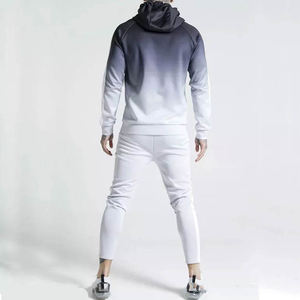 2025วอร์มลำลองของผู้ชายมีฮู้ดสีล้วนสำหรับวิ่งจ๊อกกิ้งผ้าฝ้าย100% เสื้อผ้าฤดูหนาวแบบมีเชือกรูดสองชิ้น - Product Image 3