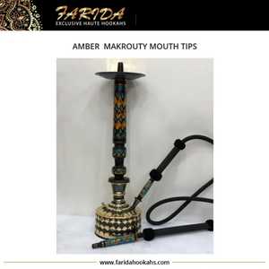 Cachimbas Farida de Lujo/Shisha Farida Edición Limitada Cachimba Ámbar con Diseño de Espejo de Acero Inoxidable - Product Image 3