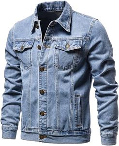 Chaquetas vaqueras de alta calidad para hombre, chaqueta vaquera Vintage desgastada, chaqueta cortavientos de un solo pecho, chaqueta ajustada, abrigo para hombre - Product Image 1