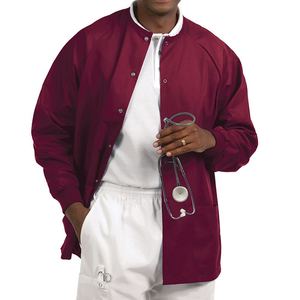 Veste de gommage médicale toutes saisons, élégante et professionnelle, tissu denim léger et respirant - Product Image 1