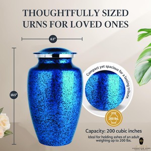 Urna Funeraria Azul Rey, Estilo Americano y Europeo, Ecológica y Duradera, para Cenizas Humanas, de la Mejor Calidad - Product Image 4