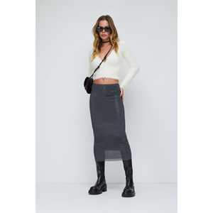 Falda Midi Informal de Cintura Natural 100% Algodón - Product Image 3