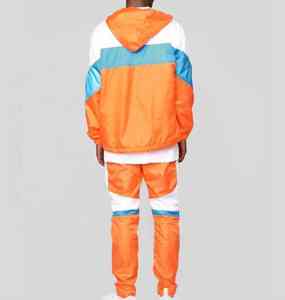 Chándal cortavientos con estampado de hojaldre para hombre, servicio OEM ecológico, chándal de venta en línea de fábrica de diferentes colores anticontracción para hombre - Product Image 1