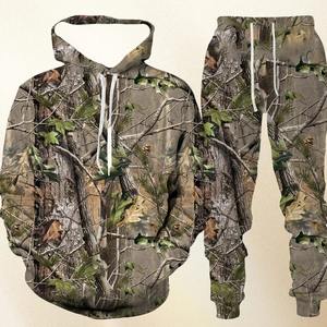 Sudadera con Capucha Casual con Estampado 3D de Animales de Caza, Ropa Deportiva Unisex, Conjunto Deportivo de 2 Piezas para Hombre y Mujer, Ropa de Invierno - Product Image 5