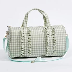 Pink Design Waterproof Travailing unisex Ruffle Machine Washable Custom Fashion Large Capacity Leisure Sports Garment Duffle Bag - Product Image 5