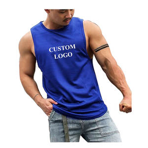 Débardeurs d'entraînement pour hommes OEM sans manches musculation vêtements de sport débardeurs 100% coton respirant débardeurs avec personnalisations - Product Image 2