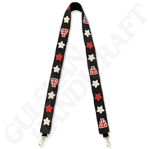 Correa de monedero con cuentas temáticas de Texas Tech, correa de hombro con cuentas Rojas Raiders, correa de hombro con cuentas negras y rojas para bolsos, correa de repuesto de algodón cruzado - Product Image 3