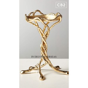 Palmier de haute qualité plaqué or design look élégant centre de table en métal de qualité supérieure bougeoir de l'Inde - Product Image 2