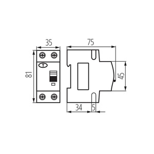 เบรกเกอร์ดิฟเฟอเรนเชียล คานลักซ์ 2P C16 6kA - Product Image 2
