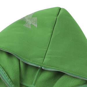 Vente en gros personnalisé grande taille fermeture éclair complète sweats à capuche pour femmes impression graphique personnalisée avec strass coupe régulière vêtements d'hiver pour femmes - Product Image 5