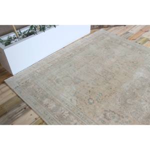 Grand tapis turc vintage 6,3x9,6 pieds, tapis en laine verte - Product Image 5
