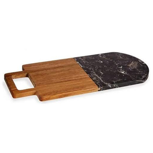 Eco Friendly Wholesale Kitchen Acacia Wooden & Marine Black Marble Chopping Blocks Cutting Cheese <b>Board</b> - Product Image 1