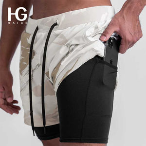promotionCustomize Men's 2 In 1 Running Sweat <b>Shorts</b> Workout Athletic Training Gym Outdoor Sports <b>Shorts</b> With <b>Zip</b> <b>Pockets</b> - Product Image 3