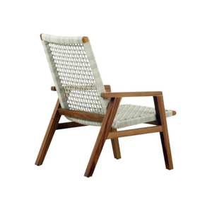 Fauteuil de relaxation léger Vyrelia, design italien moderne minimaliste, confort supérieur, bois de teck massif, extérieur - Product Image 3