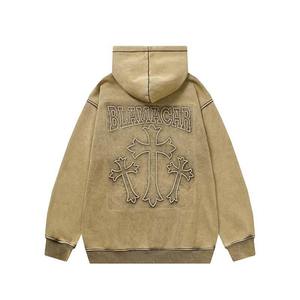 Sweat-shirts d'hiver pour hommes de haute qualité, unisexe, en spandex/coton, personnalisés, avec broderie et relief 3D, 300-340 GSM - Product Image 4