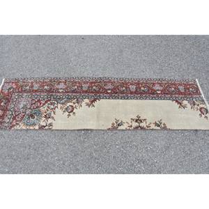 Tapis traditionnel Beige rouge Vintage turc 2x7ft grande surface Patchwork Rectangle couloir Design laine Viscose PP Latex tapis de chambre - Product Image 4