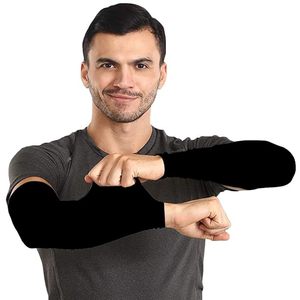 Manchons de bras unisexes en coton 100% (240g) à séchage rapide, respirants et anti-UV pour le sport en extérieur, la course et le cyclisme en été - Product Image 3