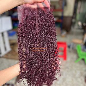 Produits capillaires humains tendance Pixie Curly Paquets de cheveux bruts vietnamiens avec fermeture frontale pour perruques Cheveux humains Lace Front - Product Image 3