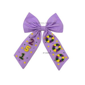 Designer Handmade Women Children Fashion Multi Color Hair <b>Bows</b> Head Band Embroidered Beaded Mardi Gras Festive season - Product Image 6