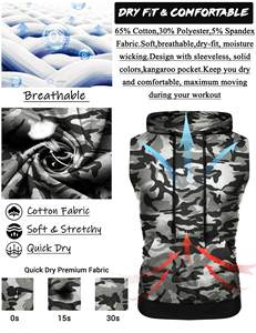 <b>Mens</b> bodybuilding <b>sleeveless</b> hoodie fitted gym training sweatshirt for workout fitness streetwear wear - Product Image 2