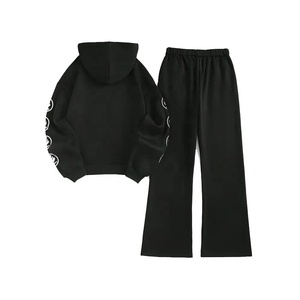 Conjunto de Sudadera con Capucha y Pantalones Deportivos Holgados Unisex, Personalizables, 100% Algodón, Felpa Gruesa, Transpirables, Ecológicos, Lisos - Product Image 5