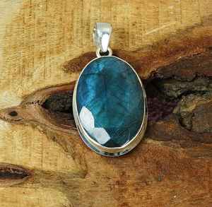 Pendentif ovale en labradorite fait à la main, argent sterling 925, pierre précieuse, bijoux en pierre naturelle, collier, cadeau pour femmes - Product Image 2