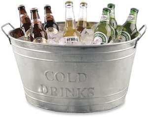 Petits bacs à boissons ovales en acier galvanisé de ferme avec poignées bacs à boissons froides en métal galvanisé - Product Image 4