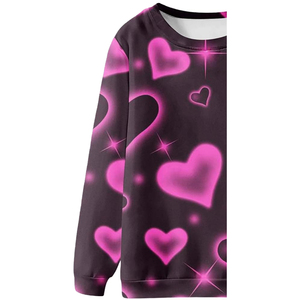 Sudadera Ecológica para Mujer, Invierno, Lisa, Bordada, Transpirable, de Forro Polar, Cuello Redondo, Negra y Morada, 340g, Poliéster/Algodón - Product Image 6