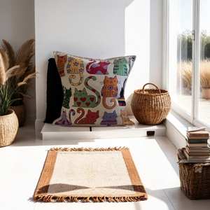 Günstiger Vintage-Kissenbezug 2025 mit Katzenstickerei, Kätzchen-Stuhlkissenbezug - Product Image 3