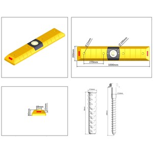 Set of 10 Traffic Warning Lane Limiting Buttons 100x20x8 cm - Product Image 6