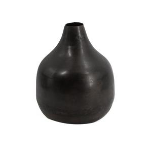 Grand vase à fleurs en fer et métal de finition antique avec des arrangements floraux élégants en relief pour les thèmes de décoration de mariage - Product Image 1