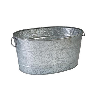 Cubo de hielo de metal de hierro galvanizado de gran tamaño con diseño ovalado El más vendido para la refrigeración de bebidas para fiestas y bodas - Product Image 1