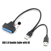 Cable USB 3.0 SATA de 2.5 Pulgadas, Adaptador Convertidor con Conductor de Cobre Puro y Cubierta Protectora para Disco Duro Externo de Computadora, SSD, HDD