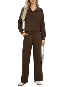 Custom Quarter-Zip Full Length <b>Tracksuit</b> Premium Athletic Sportswear Set for Training, Running Casual Wear For Women - Product Image 1