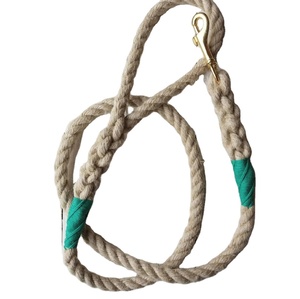 <b>Rope</b> Dog Lead 120cm Natural Hemp <b>Rope</b> with Brass Clip. 12mm <b>Thick</b> <b>Rope</b> for Medium Breed Dogs - Product Image 1