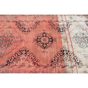 Tapis turc 4,8 x 10,8 pieds, grand tapis vintage, tapis en laine abstrait rouge - Product Image 5
