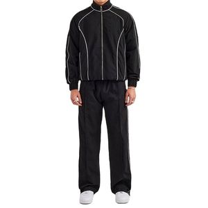 Chaqueta y pantalones cortavientos personalizados de alta calidad con cremallera para hombre, conjunto cortavientos de ajuste Regular, chándal de nailon y poliéster 2026 - Product Image 3