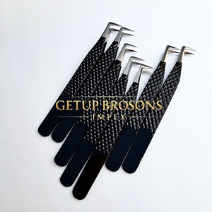 แหนบต่อขนตา GETUP BROSONS IMPEX GBI สีดำ ปลายไฟเบอร์สีเงิน สแตนเลสสตีล ป้องกันไฟฟ้าสถิต ทนทาน เรียบลื่น ขนาด 10 มม. - Product Image 2