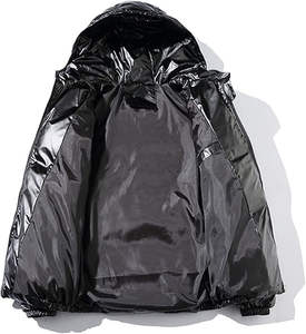 Veste d'hiver décontractée réversible de haute qualité en gros OEM, unisexe, bouton unique, toile imperméable, rembourrage gonflé, taille plus - Product Image 3