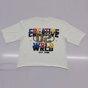 เสื้อยืดสตรีทแวร์ทรงครอปผ้าฝ้ายพิมพ์ลายสกรีนแบบ DTG รับผลิตตามสั่งจากโรงงานขายส่ง - Product Image 1