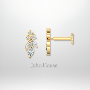 Lujo 14K Piercing joyería pendientes VVS DEF laboratorio Real cultivado y diamantes naturales IGI GIA certificado venta al por mayor Dropshipping - Product Image 3