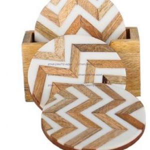 Posavasos de té de madera y resina de estilo clásico Nueva producción Hogar y utensilios de cocina Fiesta de cumpleaños Usado Posavasos de nuevo estilo personalizado - Product Image 5