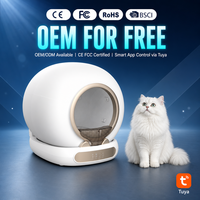 Bac à litière pour chat rond, automatique, autonettoyant, fermé, électrique, avec capteur intelligent, contrôle par application Tuya