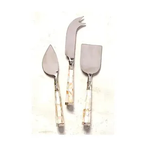 Ensemble de couteaux à beurre élégant en acier inoxydable doré et blanc, parfait pour la vaisselle de mariage et la décoration de cuisine - Product Image 5