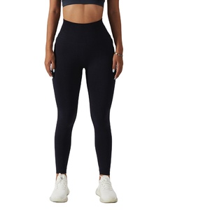 Leggings de yoga évasés de qualité supérieure avec logo personnalisé Leggings de yoga sans couture à taille haute avec cordon de serrage - Product Image 1