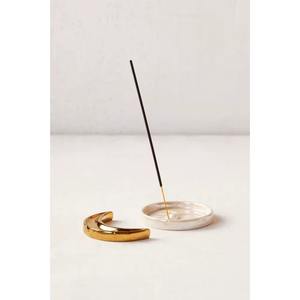 Porta Incienso Minimalista de Mármol con Detalles en Dorado para Rituales Diarios, Meditación y Decoración de Escritorio, Ambiente Tranquilo - Product Image 1