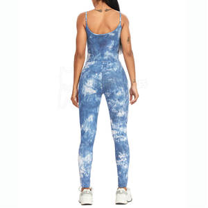 Combinaisons sans manches côtelées pour femmes, 100 % polyester, personnalisées avec motifs sur mesure, faible MOQ, impression tie-dye et appliqués - Product Image 2